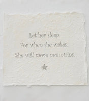 Let Her Sleep Handmade Paper Print