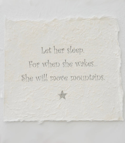 Let Her Sleep Handmade Paper Print