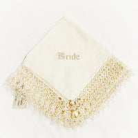 Bride Antique Lace with Pearls Handkerchief