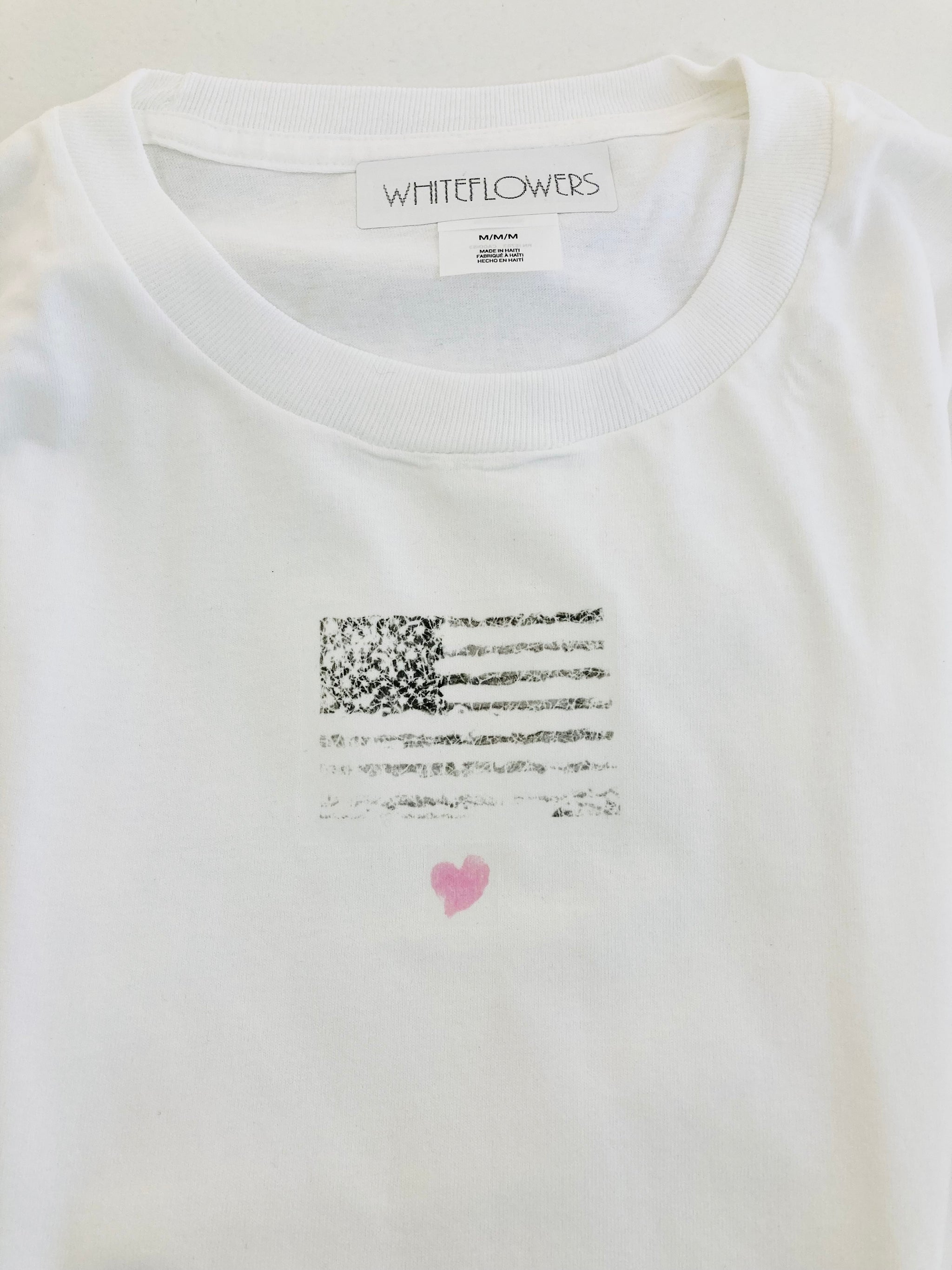 【関税込み】AREA ホワイト Mussel Flower Tシャツ Lunch T-shirt BLOOM WHITE